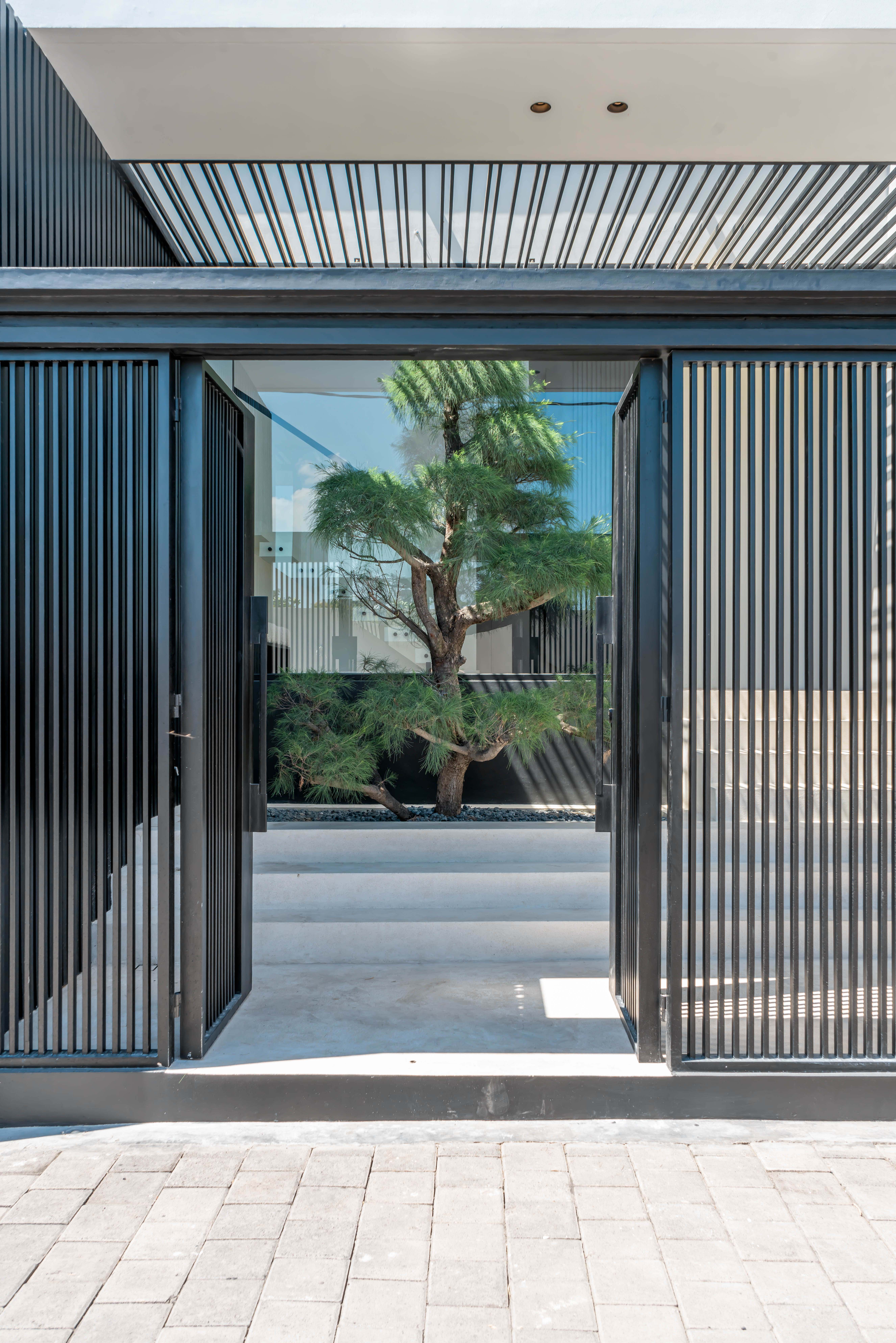 Open villa door in Bali